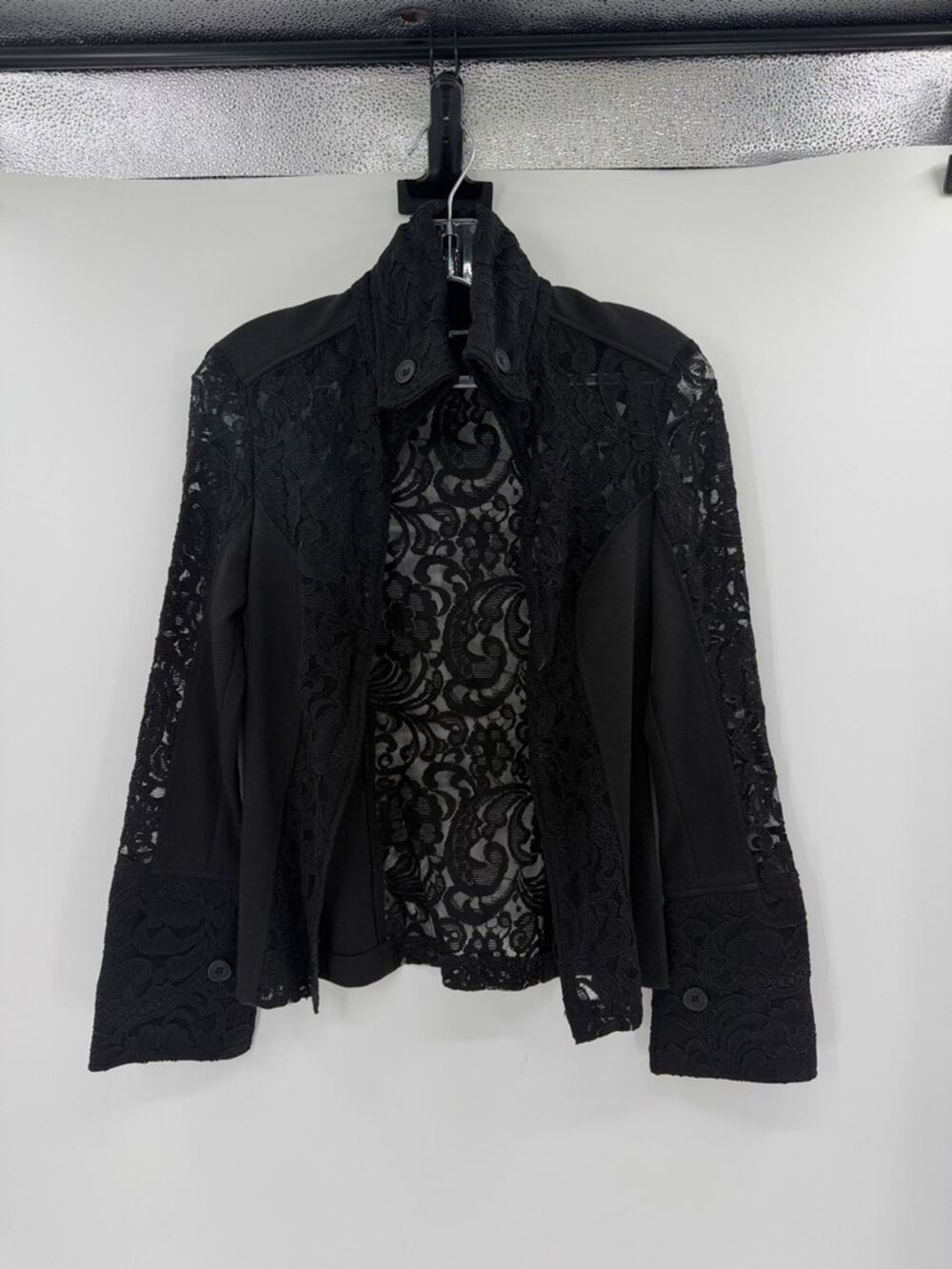 Anatomie Women's Lace Feminine Bell Sleeve Blazer - Black - XS